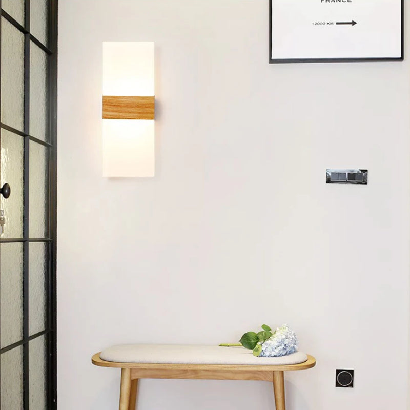 applique mural bois et blanc