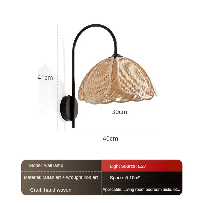 applique murale chambre rotin