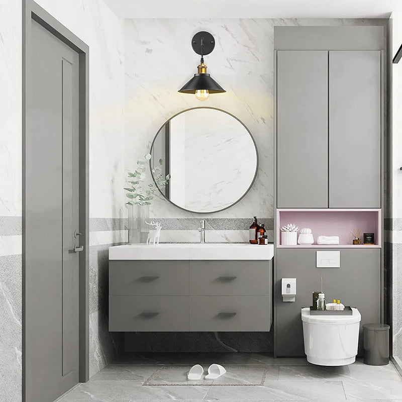 applique murale style industriel avec interrupteur