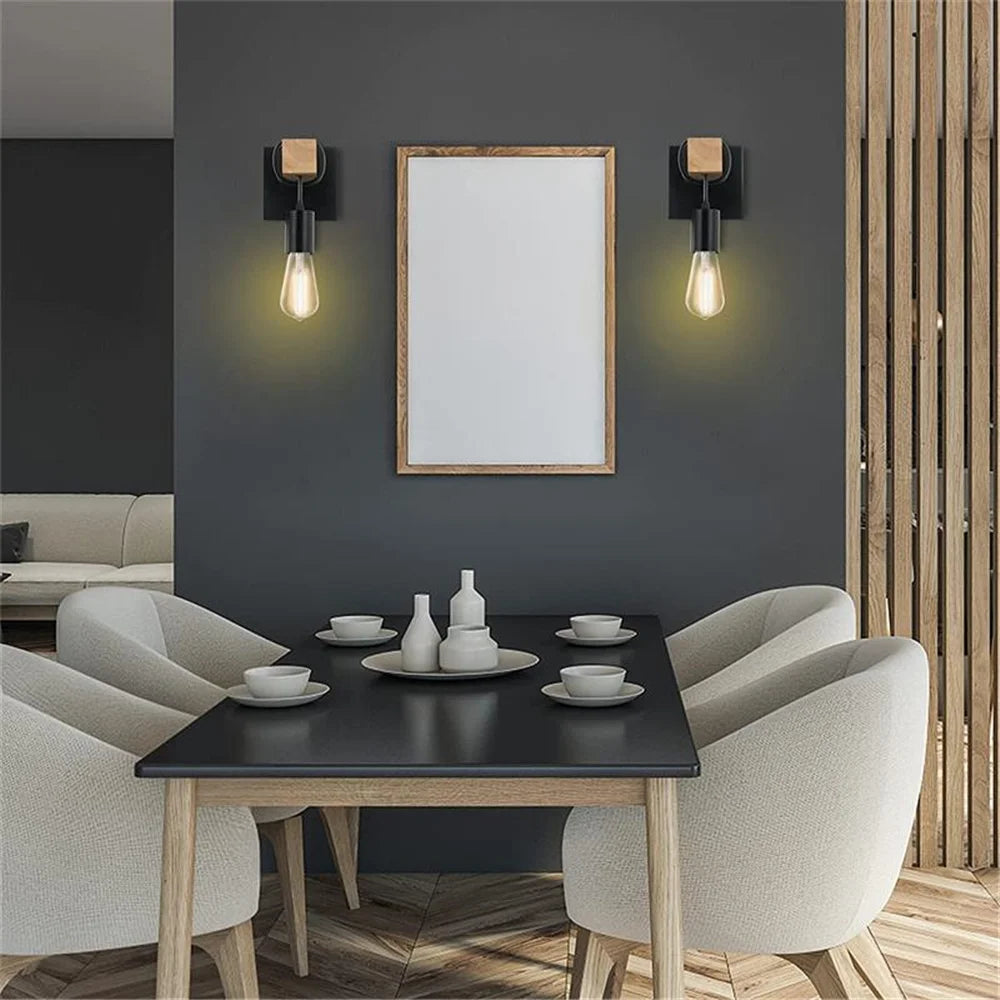 applique murale bois avec prise