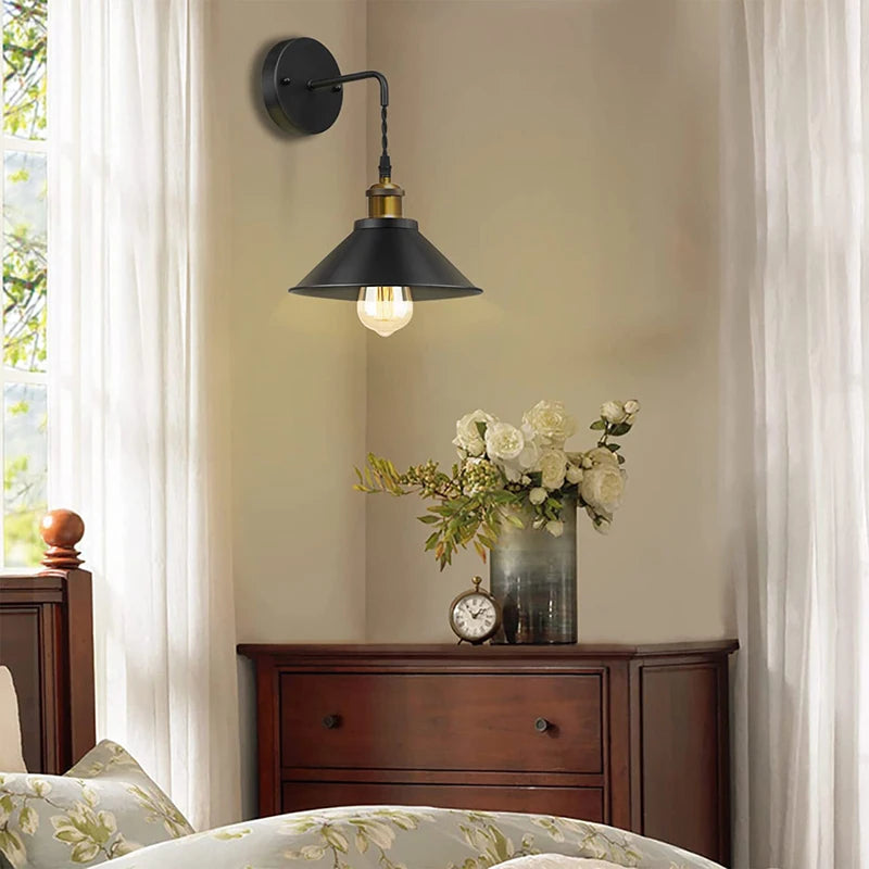 applique murale style industriel avec interrupteur