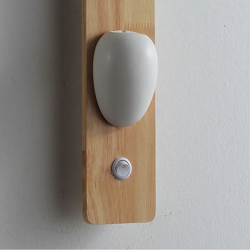 applique murale blanc et bois