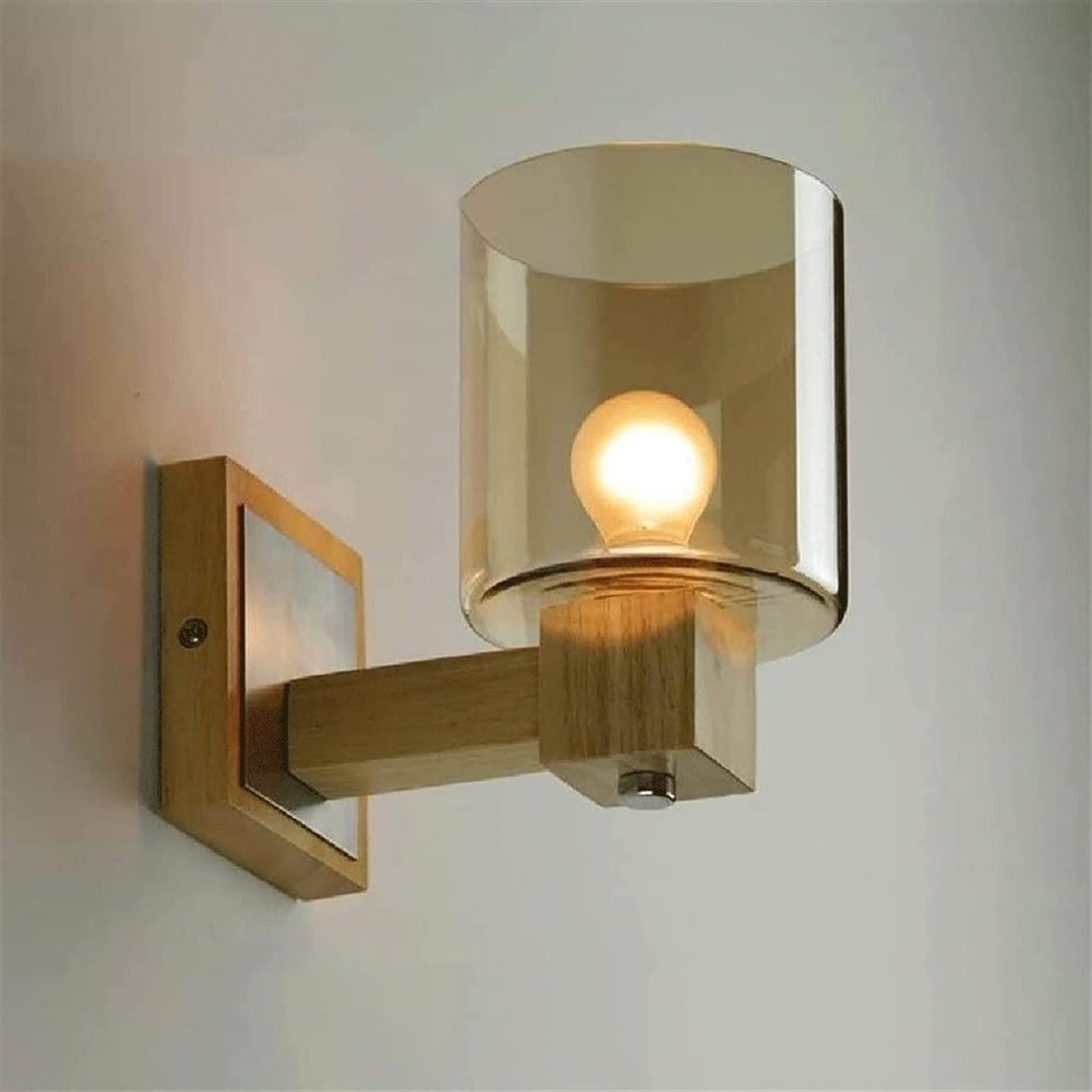 applique murale bois et verre