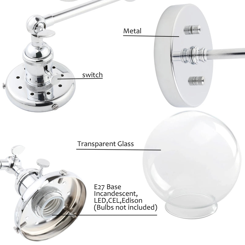 applique murale double style industriel