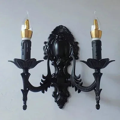 applique murale baroque noire