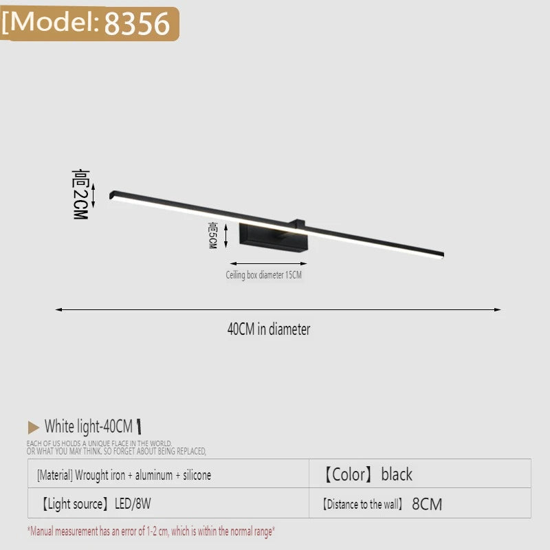 applique murale salle de bain noire