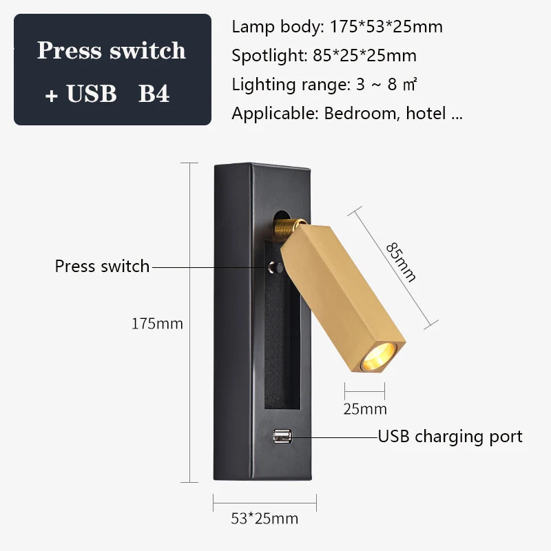 applique murale chambre avec port usb