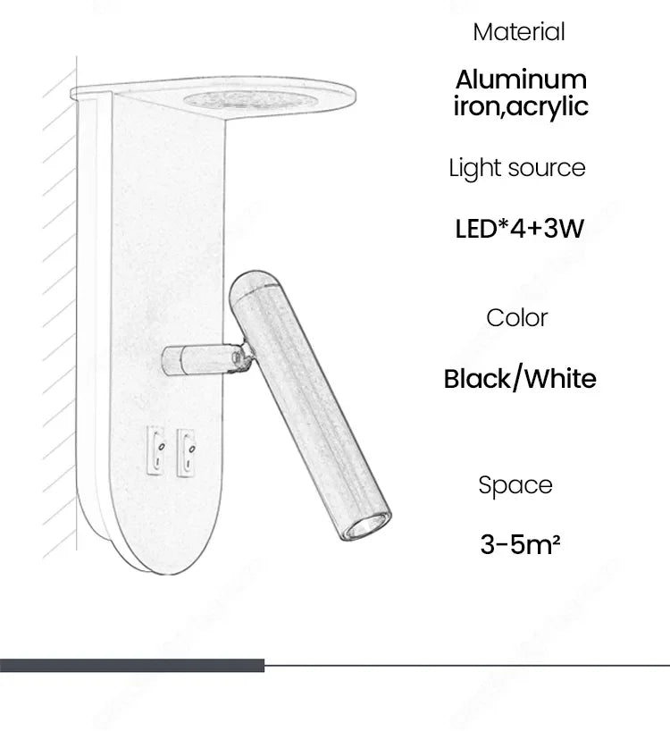 applique murale led avec interrupteur