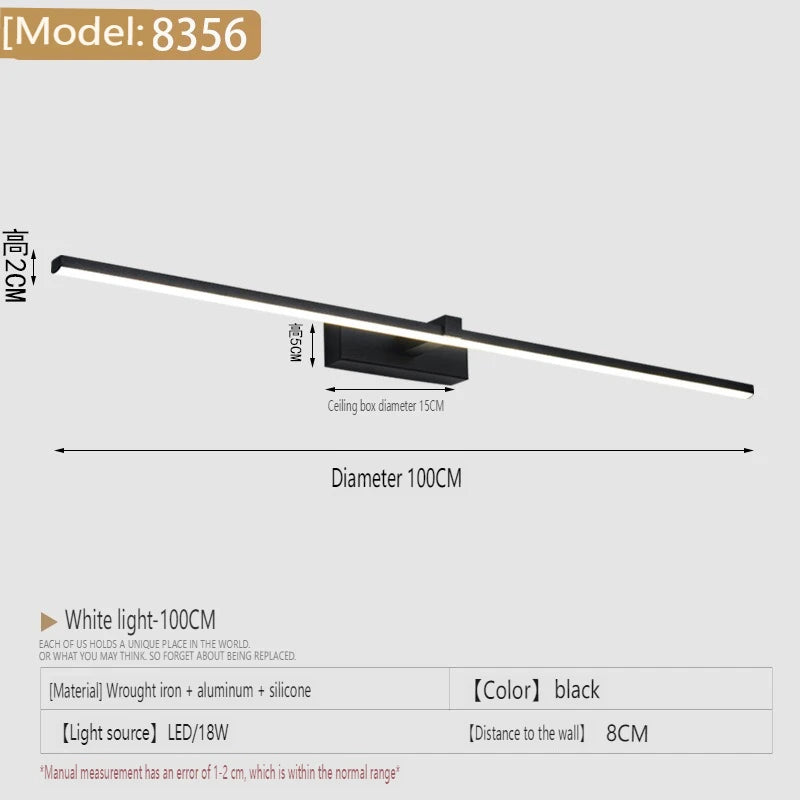 applique murale salle de bain noire