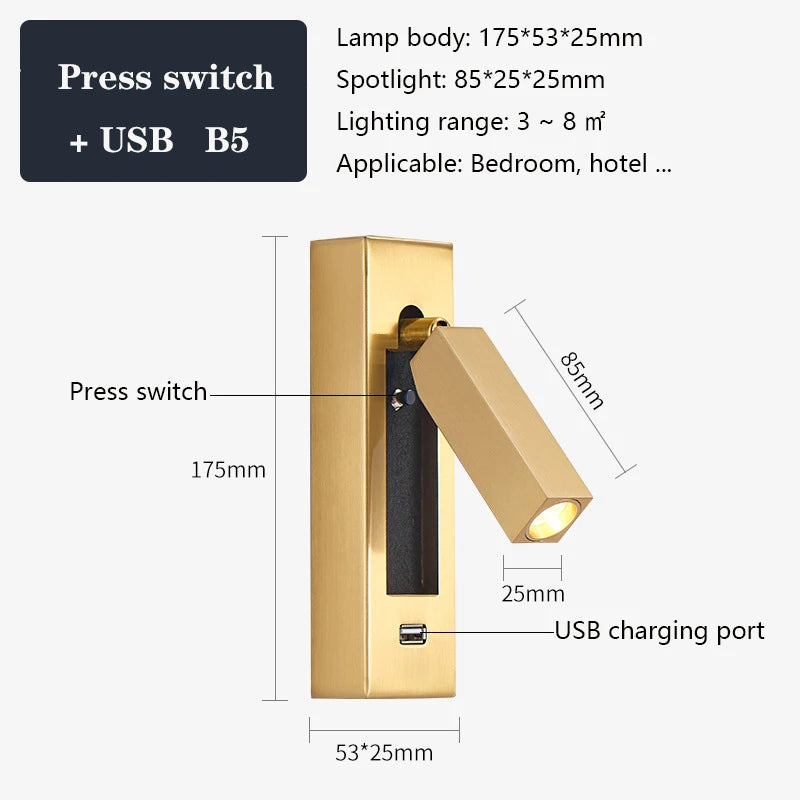 applique murale chambre avec port usb