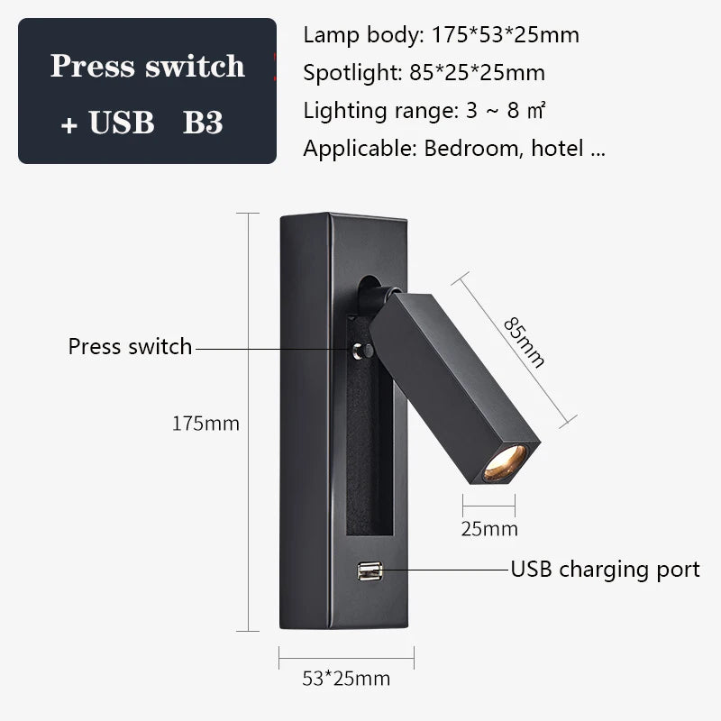 applique murale chambre avec port usb